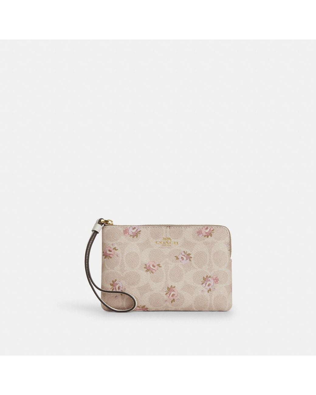 COACH Natural Corner Zip Wristlet