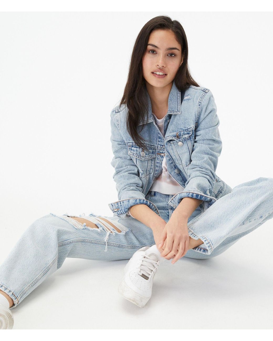 aeropostale white denim jacket