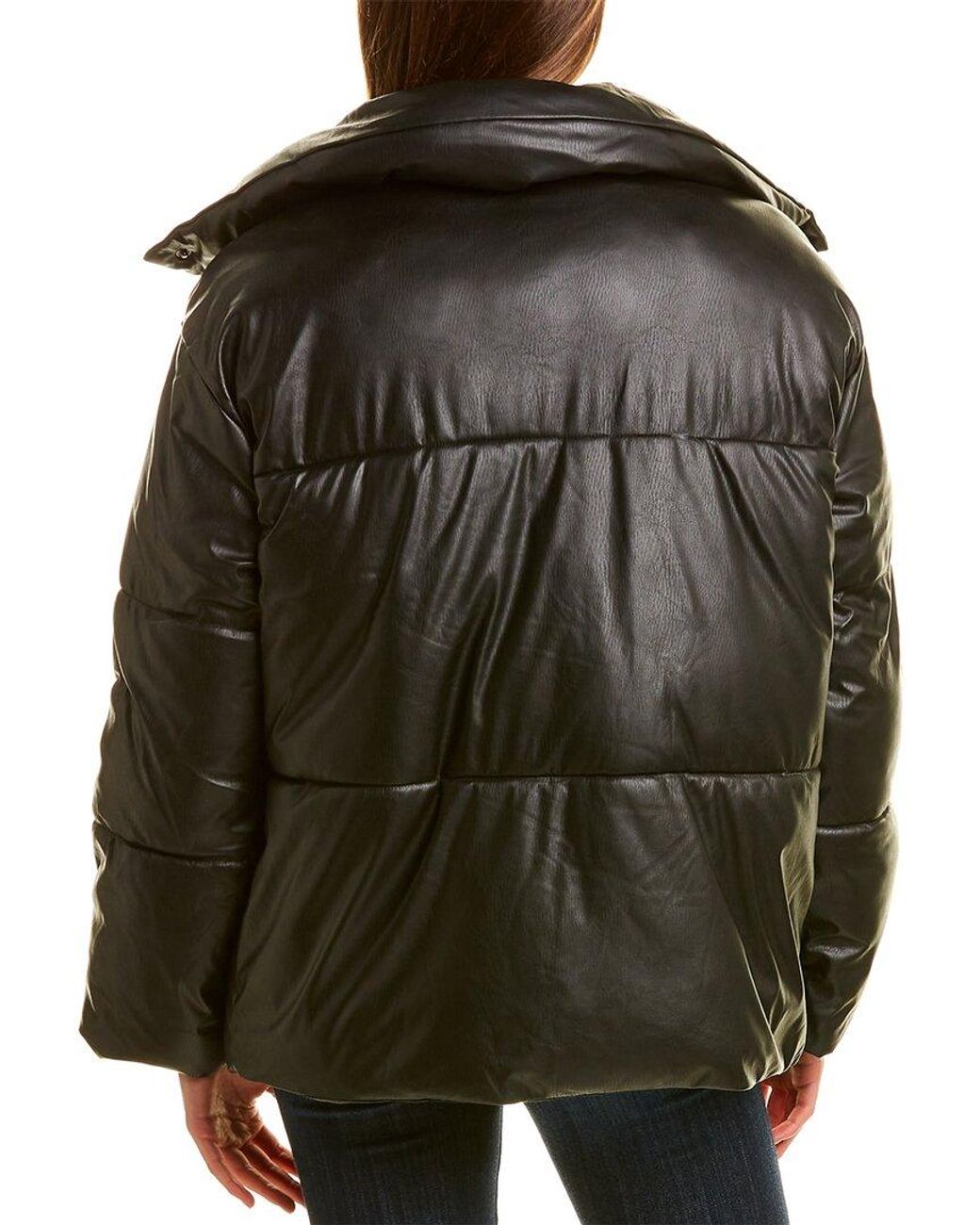 NVLT Synthetic Puffer Coat in Black 