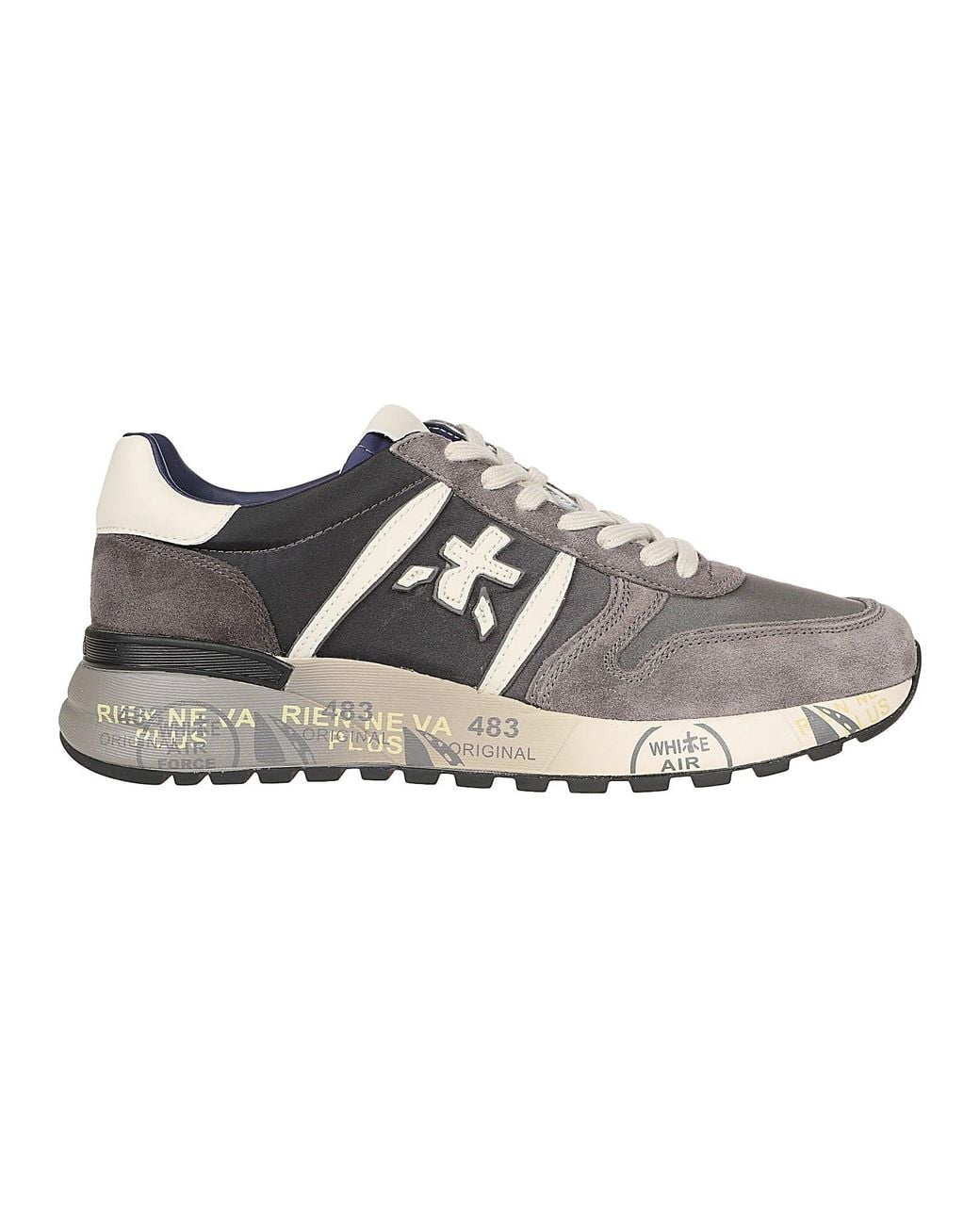 Premiata Brown Lander Polyamide-Blend Leather Sneakers for men