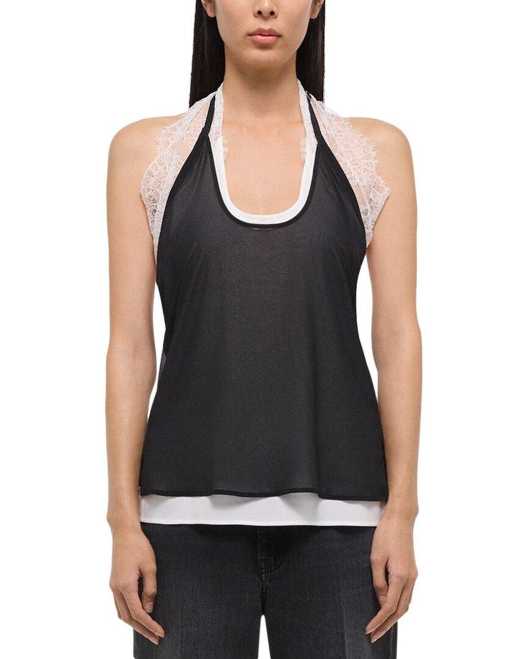 Helmut Lang Black Lace Dancer Top