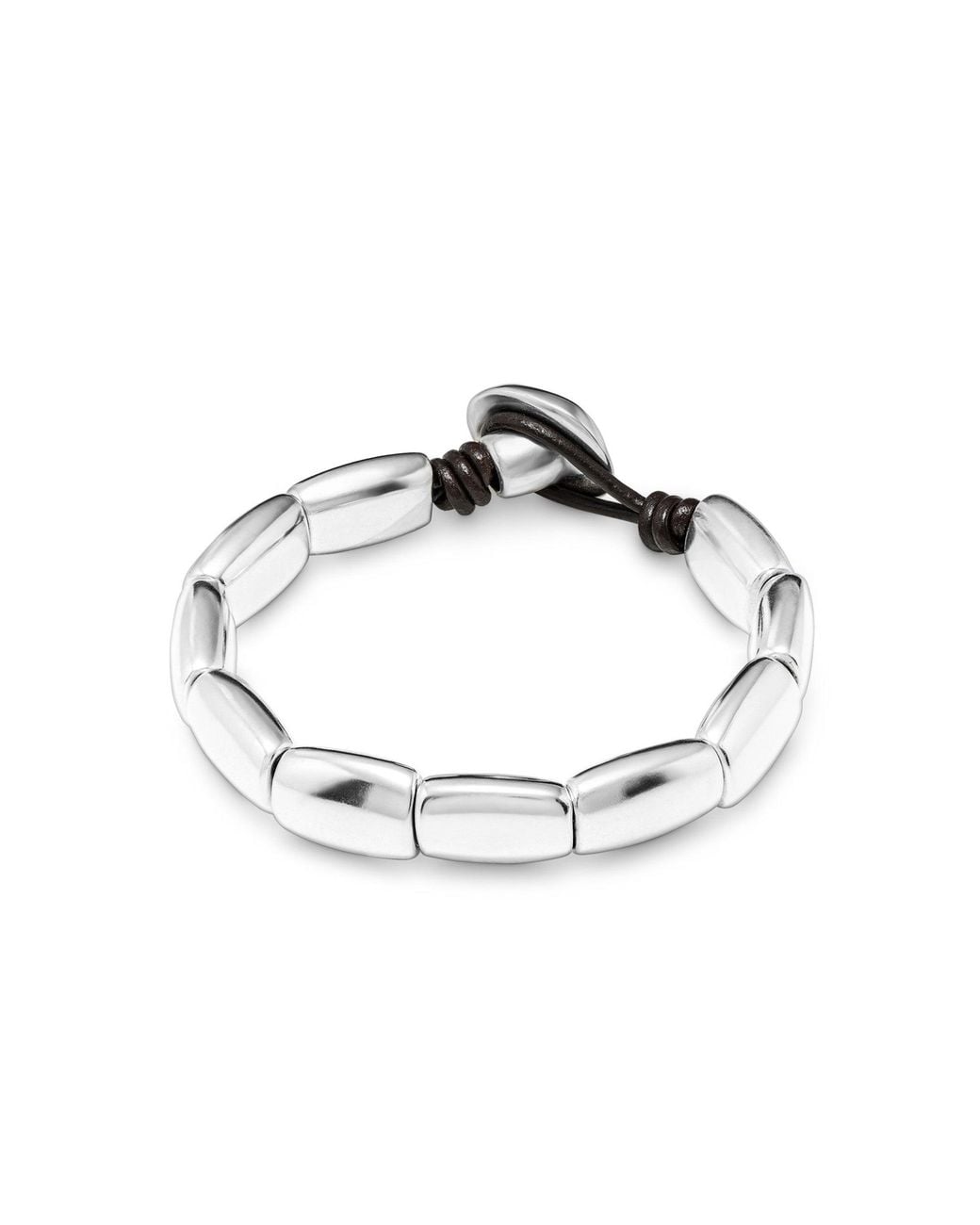 Uno De 50 Metallic Bead Button Bracelet