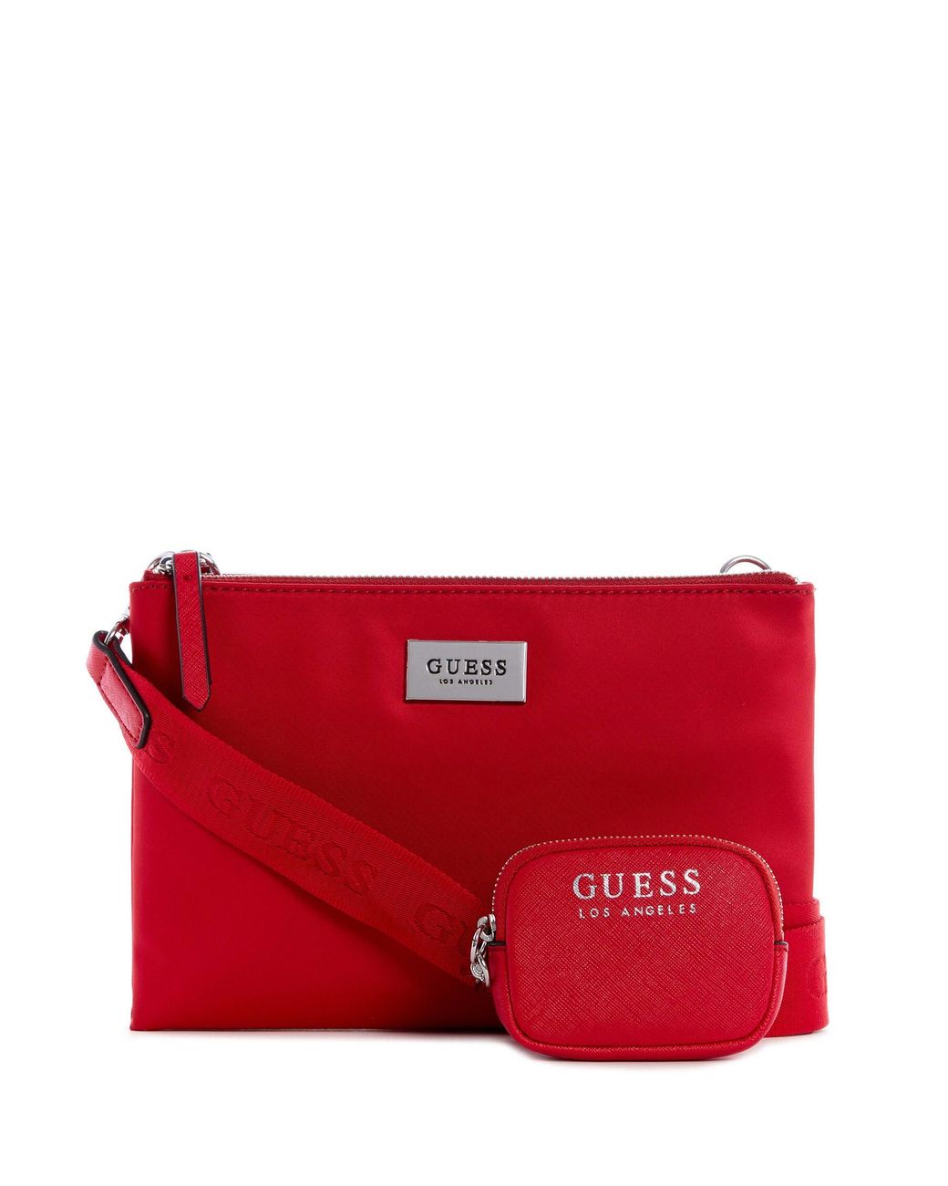 Guess Factory Lina Mini Double-zip Crossbody in Red