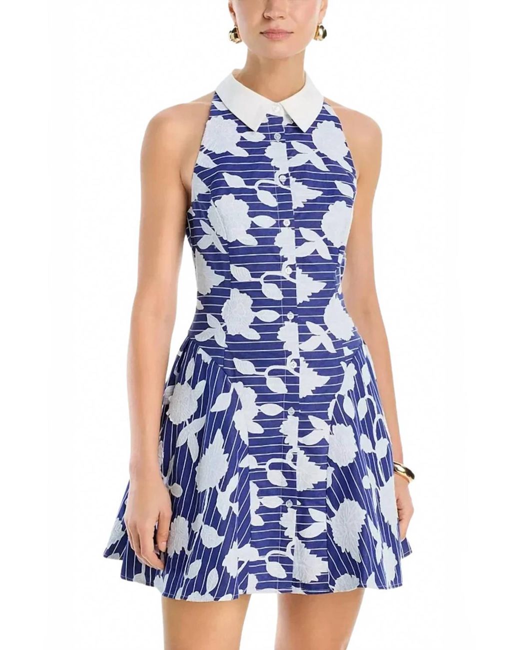 MILLY Blue Maxine Floral Mini Dress