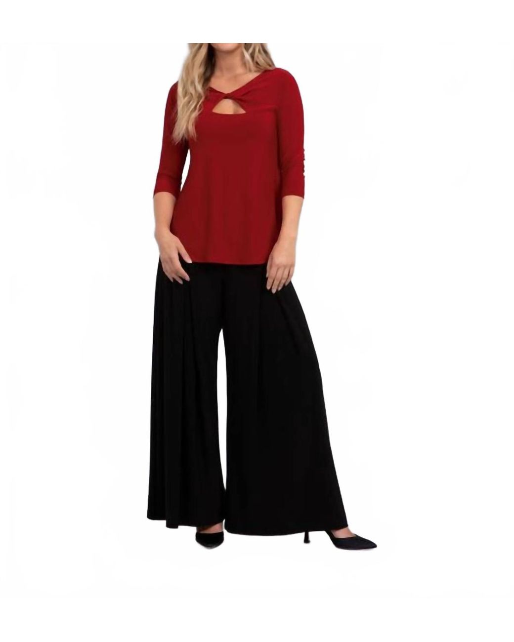 Sympli Red Twist Top