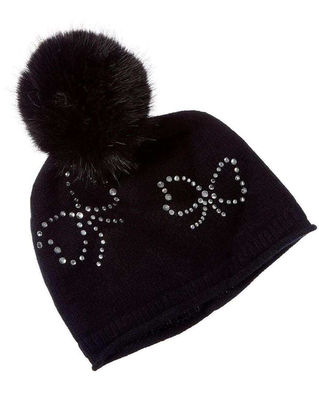 Sofiacashmere Black Heatset Cashmere Bow