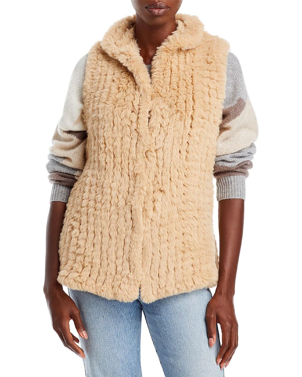 Aqua faux fur vest Outlet
