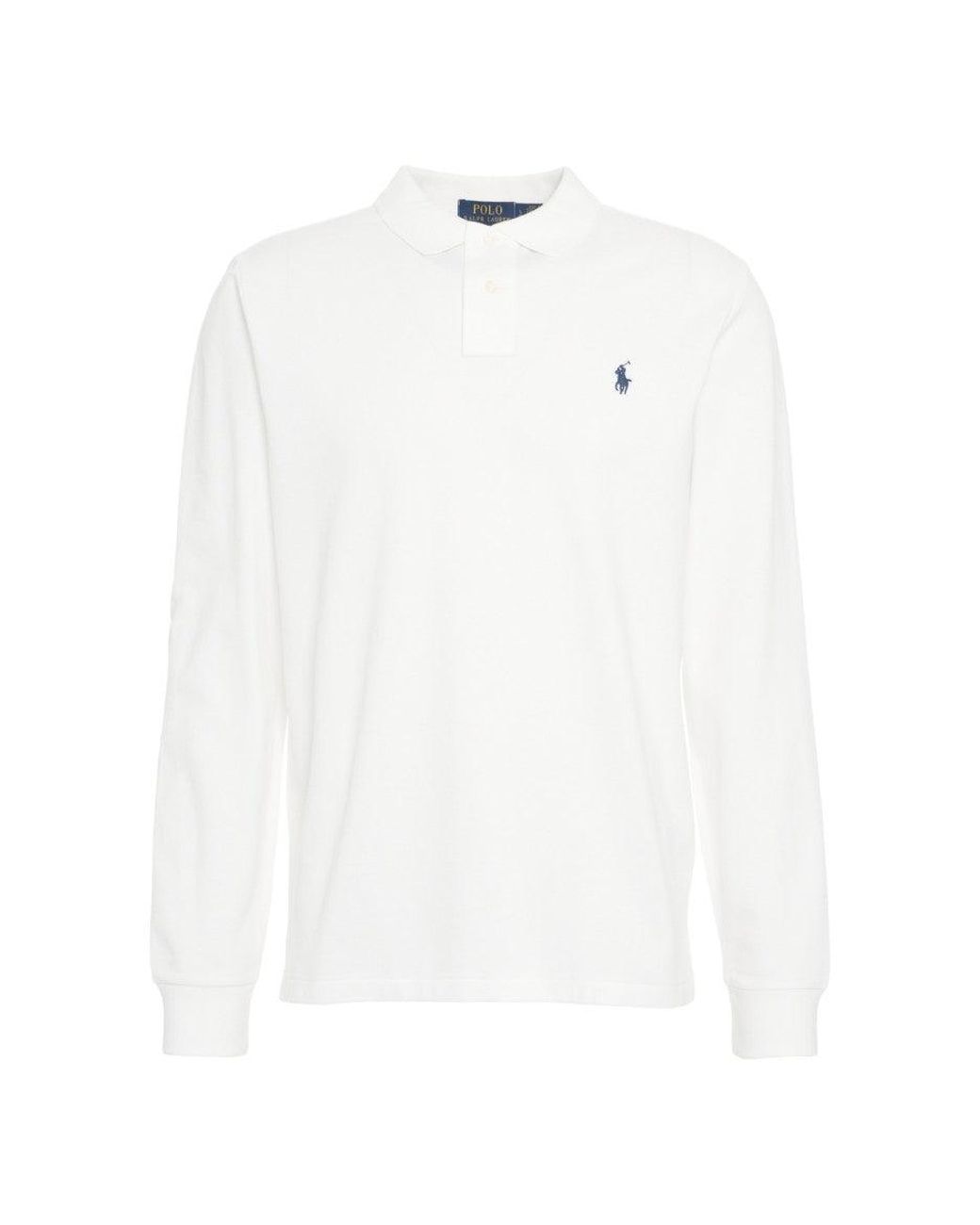 Polo Ralph Lauren Long-Sleeved Polo Shirt in White for Men | Lyst