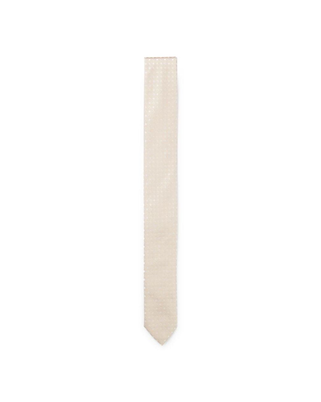 Boss White Jacquard-Pattern Tie for men