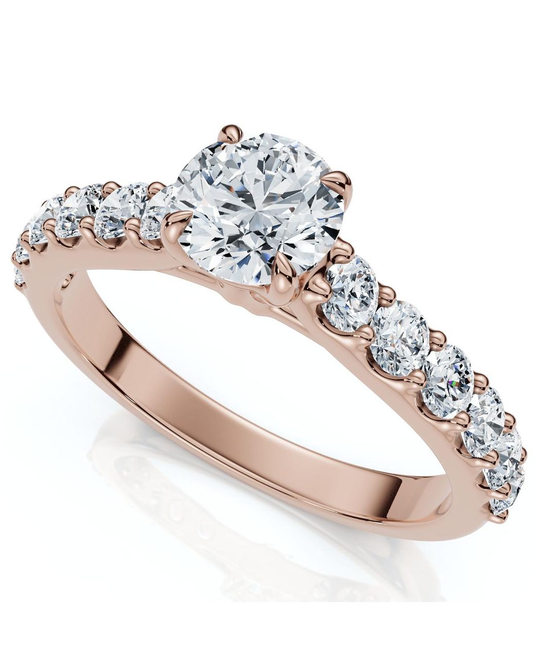 Pompeii3 1Ct Pave Cathedral Diamond Engagement Ring 14K Lab Grown in ...