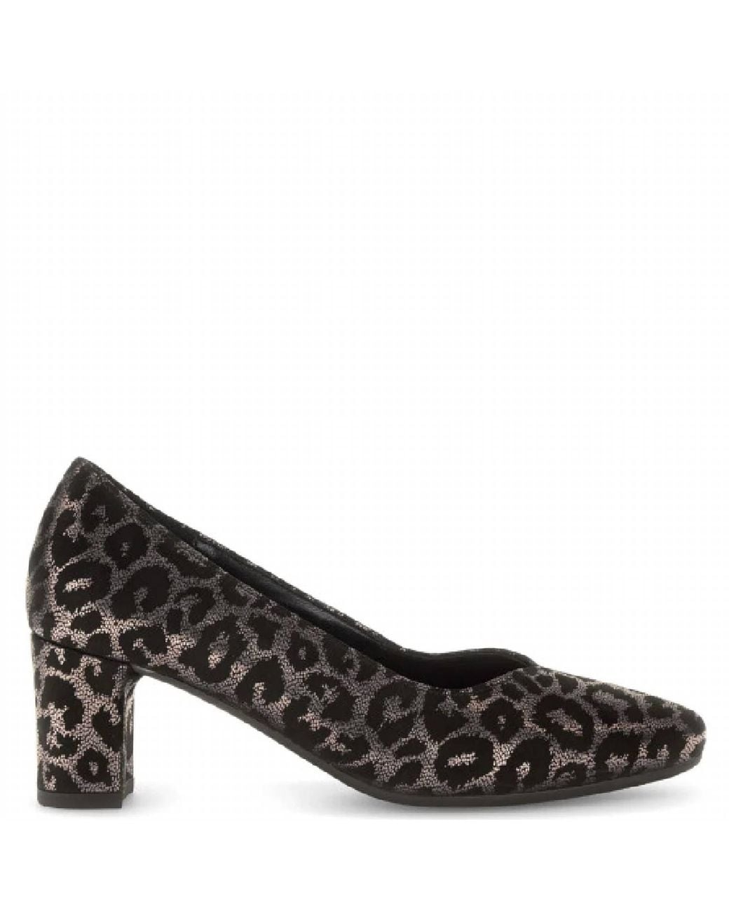 Gabor Black Leopard Pump Heels
