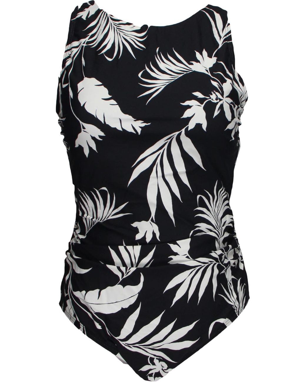 Jantzen Floral High Neck One-piece Swimsuit in Black | Lyst