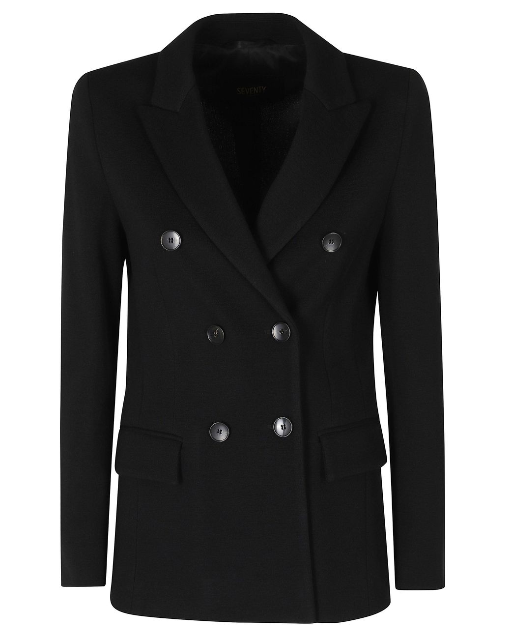Seventy Black Double-Breasted Lined Acrylic-Blend Jacket