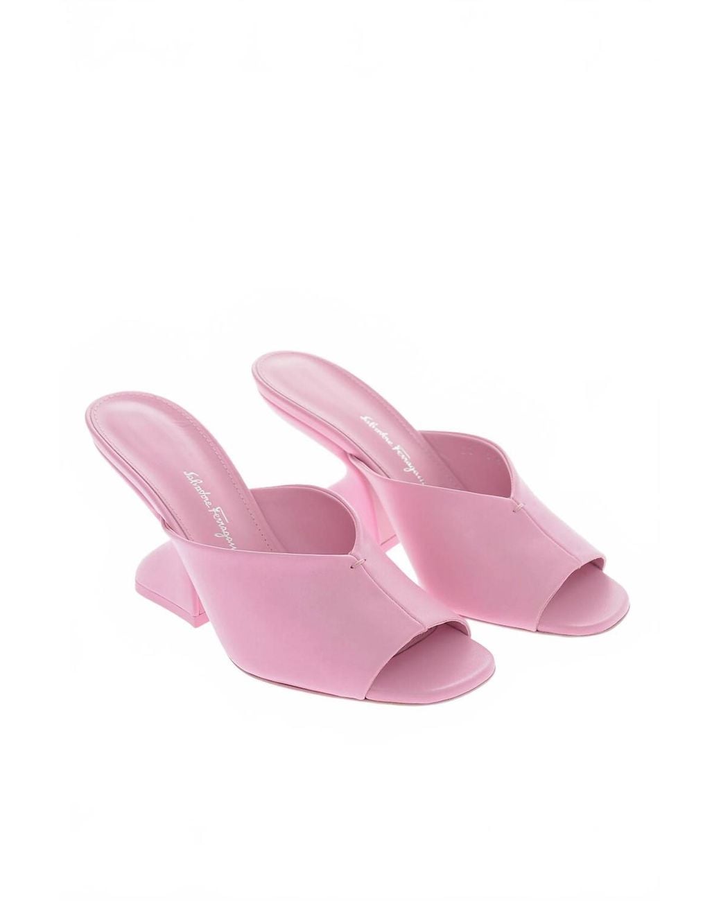 Ferragamo Pink Open Toe Mules