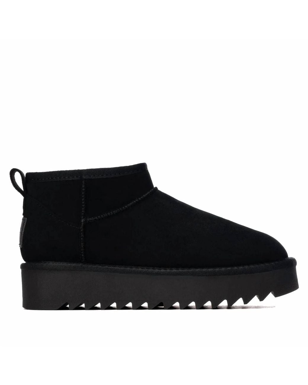 Refresh Black Casual Platform Suede Ankle Booties