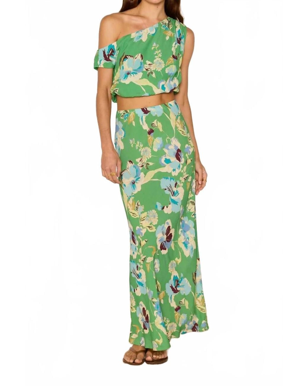 MINKPINK Green Cyprus Bubble Top