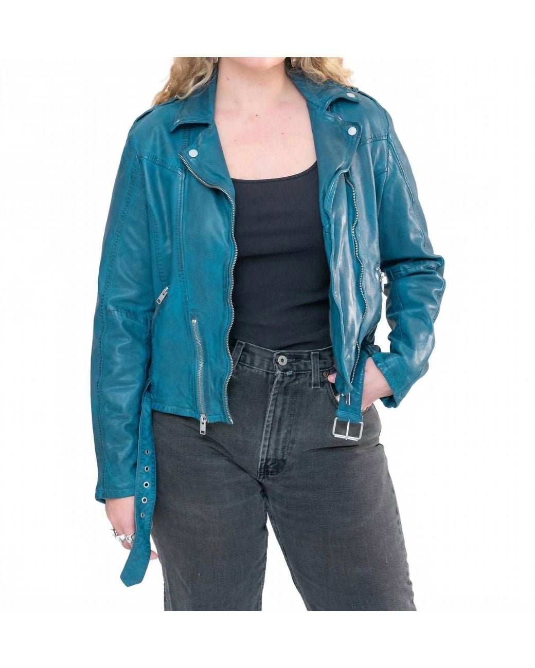 Mauritius Blue Wild Leather Jacket