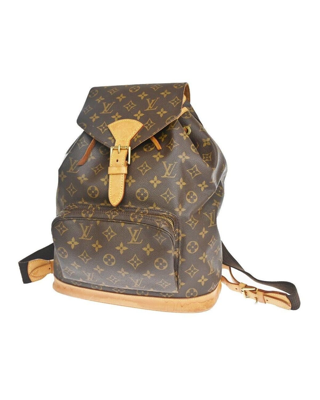 Louis Vuitton Montsouris Gm Canvas Backpack Bag (pre-owned) in Brown