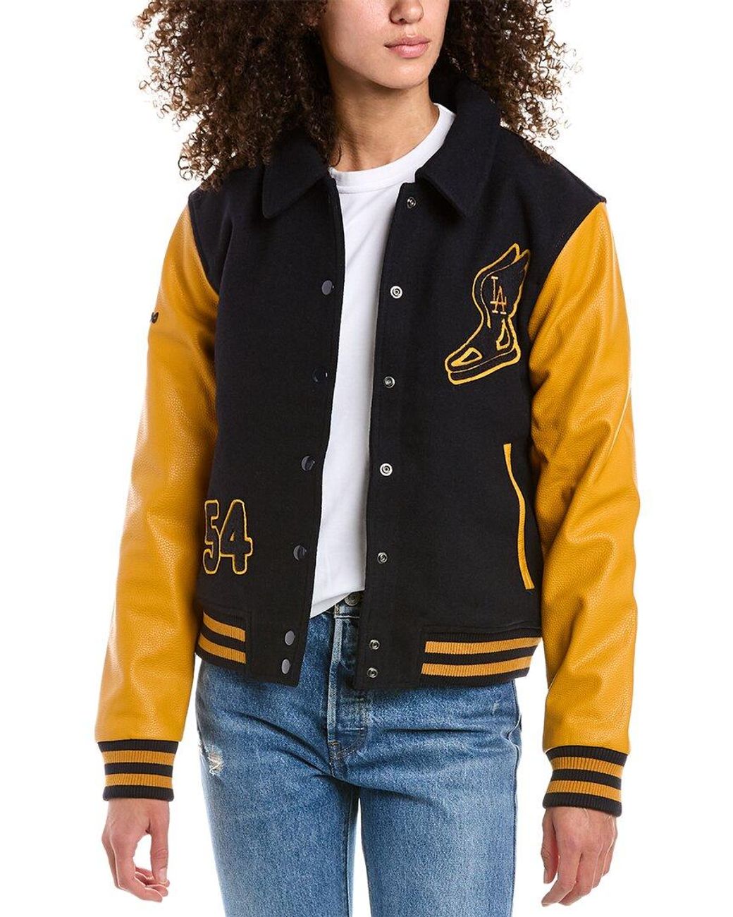 Superdry Mixed Varsity Woolblend Bomber Jacket in Black Lyst