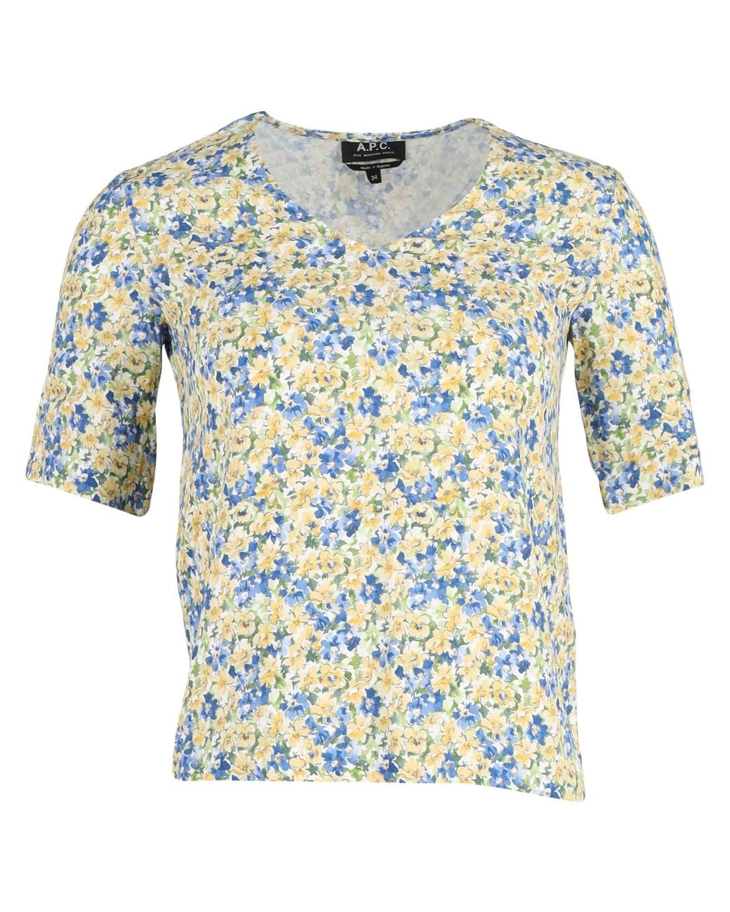 A.P.C. Blue A. P.C. V-Neck Blouse