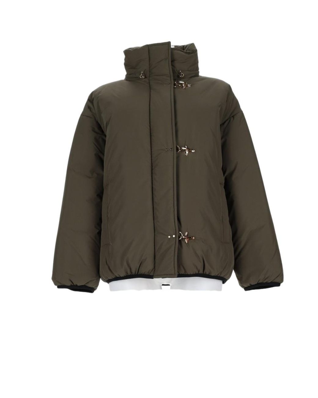 Fay Green Padded Short Polyamide Coat