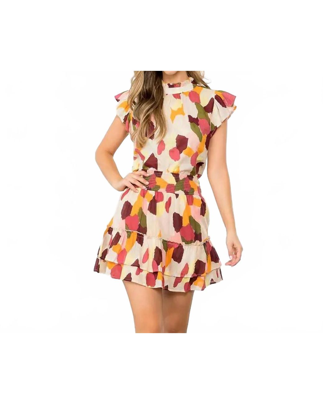 Thml Orange Multicolored Spotted Skirt