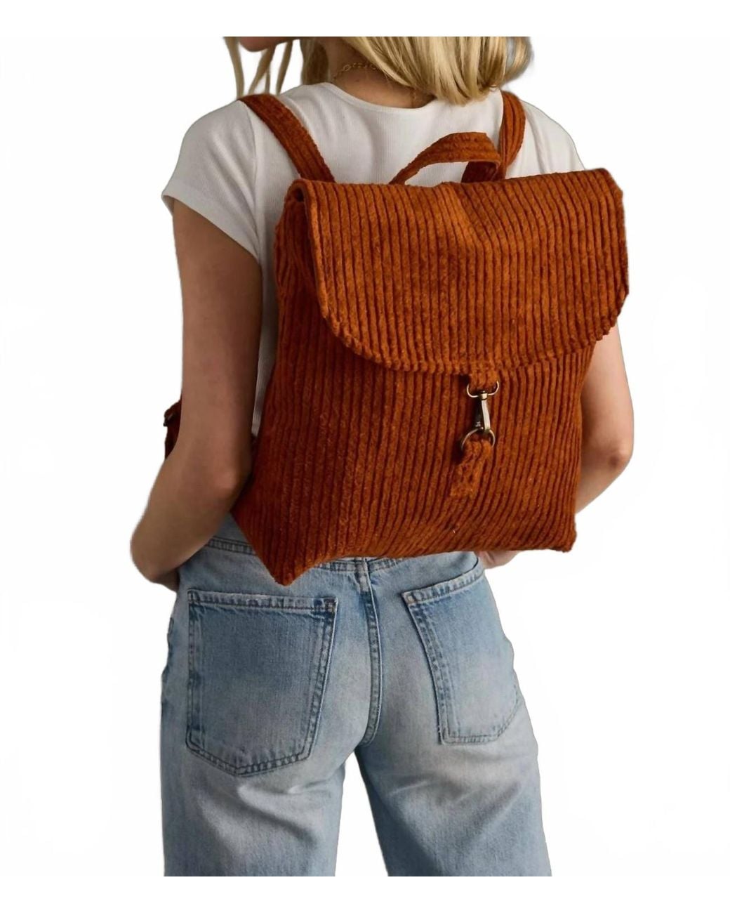 Panache Brown Corduroy Backpack