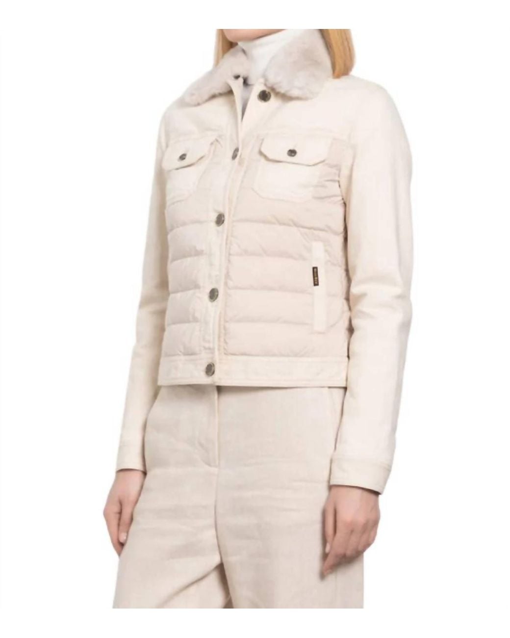 Moorer Natural Petunia Fur Jacket