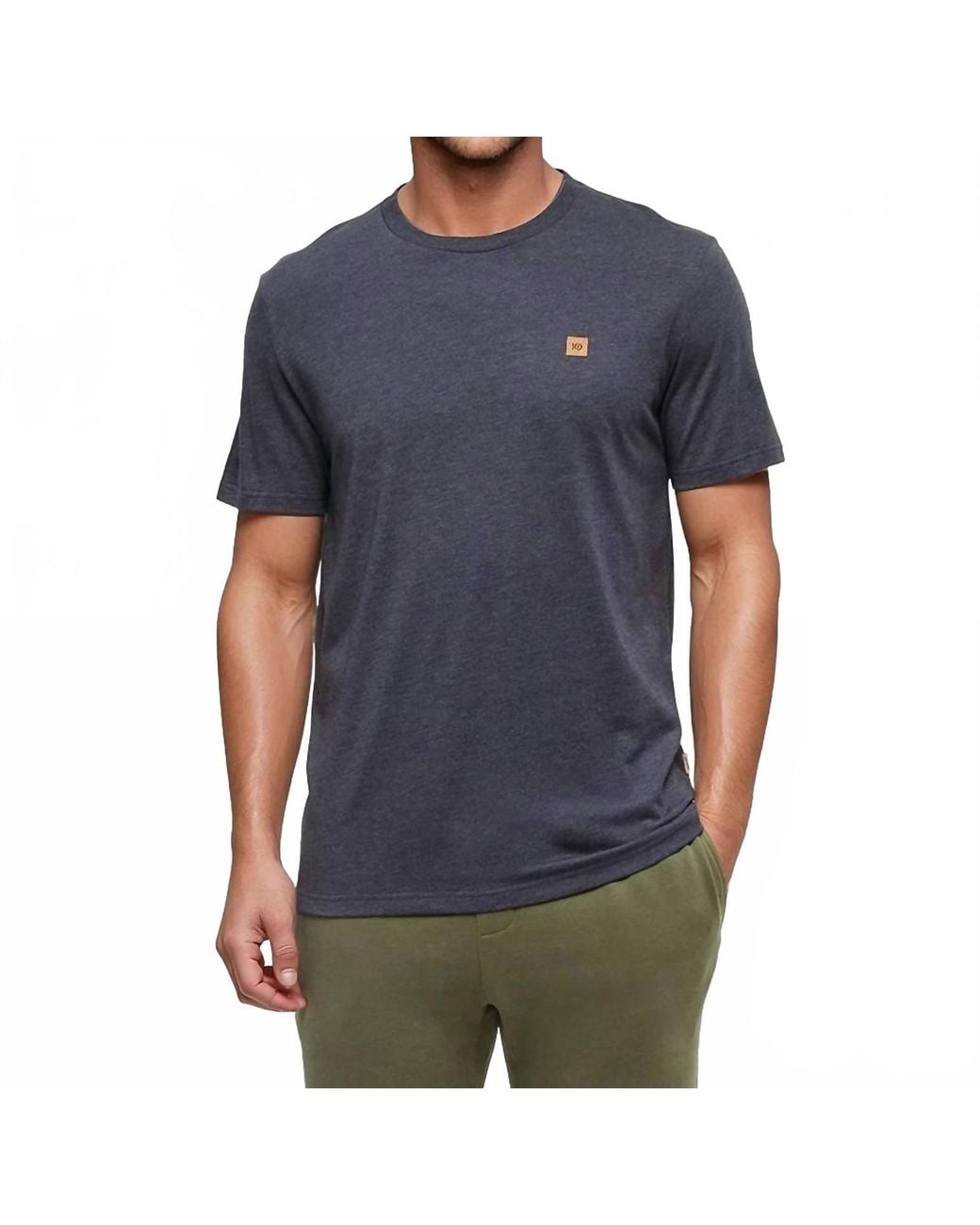 Tentree Blue Classic Baker Tee for men