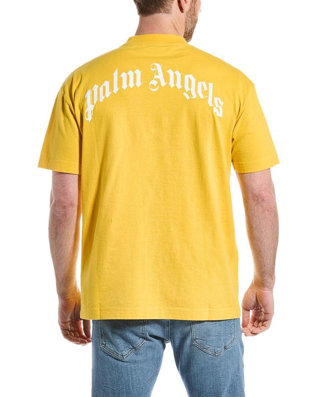 Tシャツ・カットソー Palm Angels PWGA071S22 FAB005 1801 Shirts Yellow 23074393_54067223_600.jpg