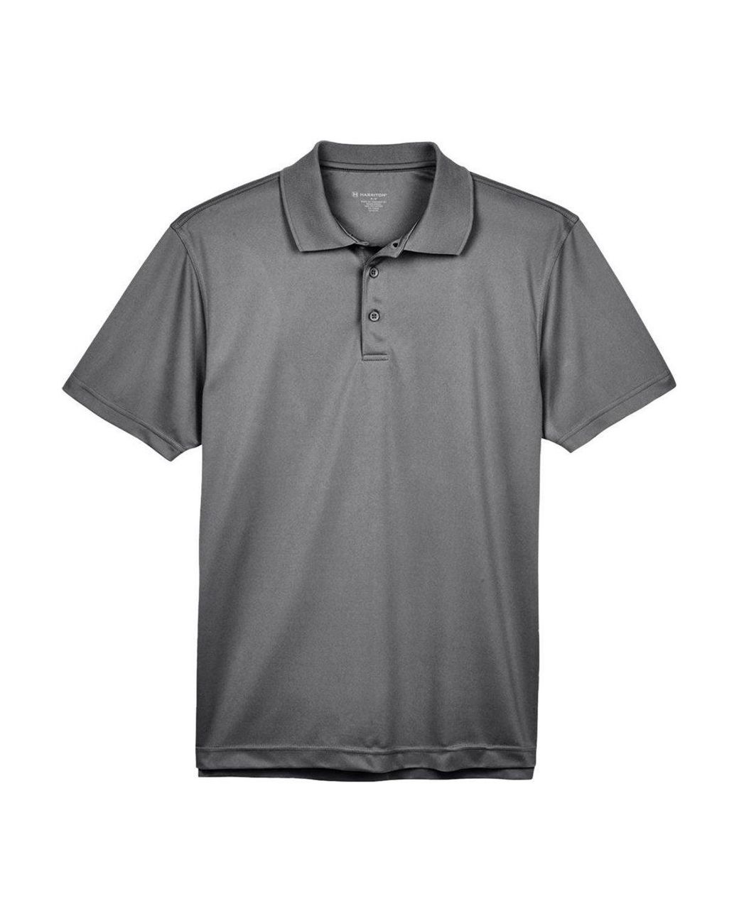 Harriton Gray Polyester Jersey Polo for men
