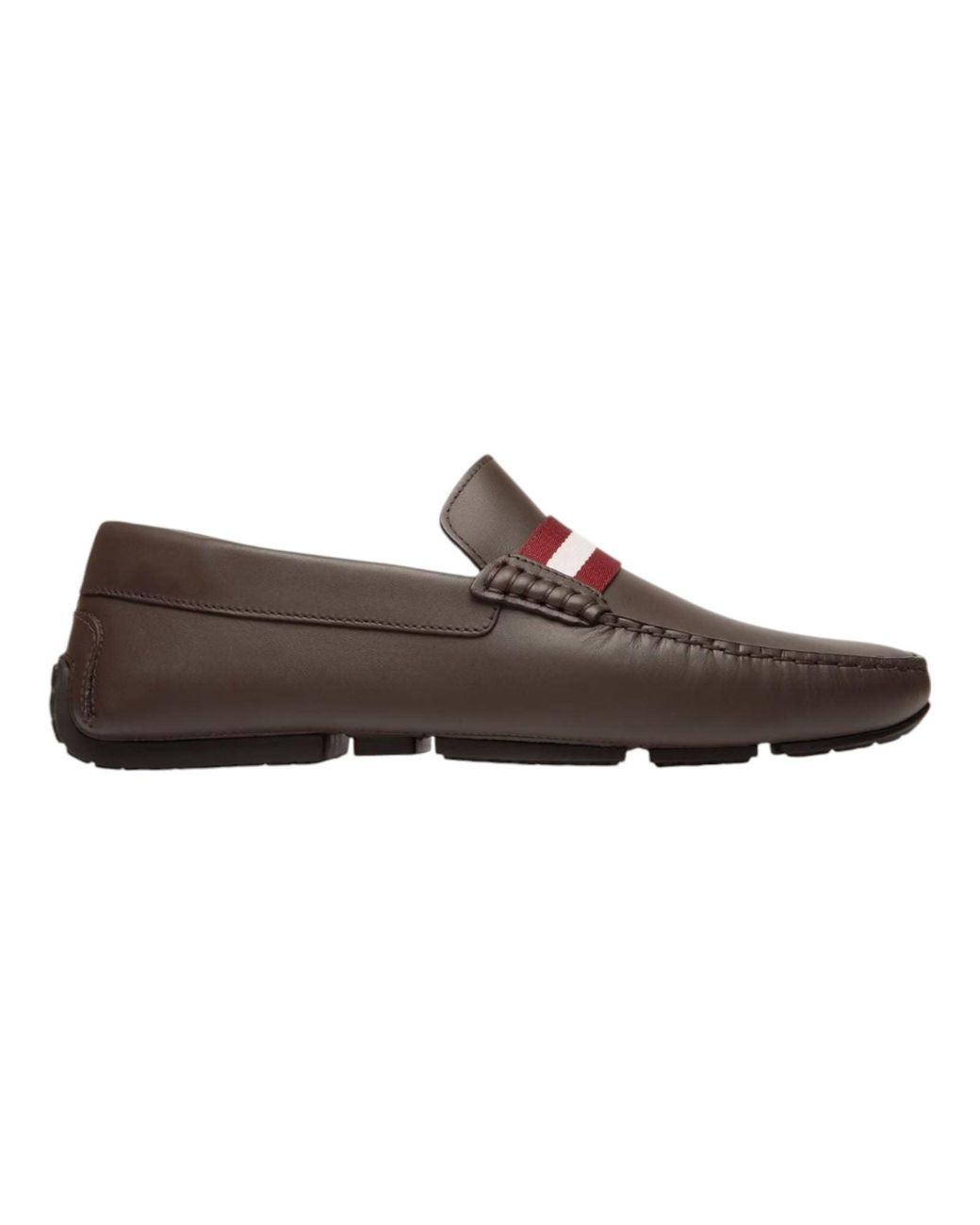 Bally Waltec 6230207 Chocolate Calf Plain Leather Loafers in  display picture 1
