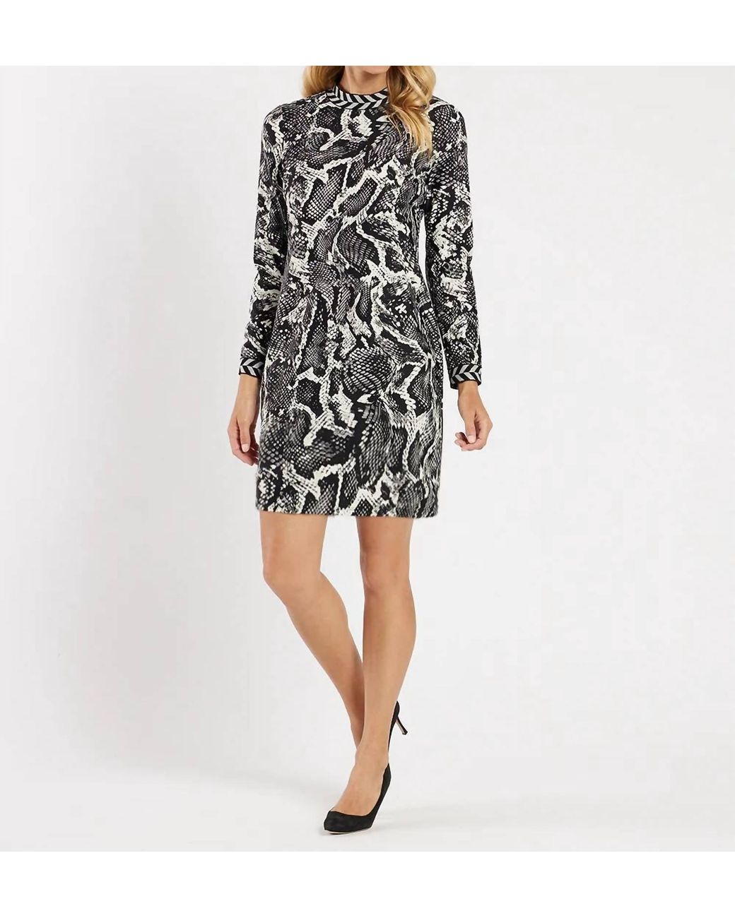Jude Connally Black Cameron Python Dress