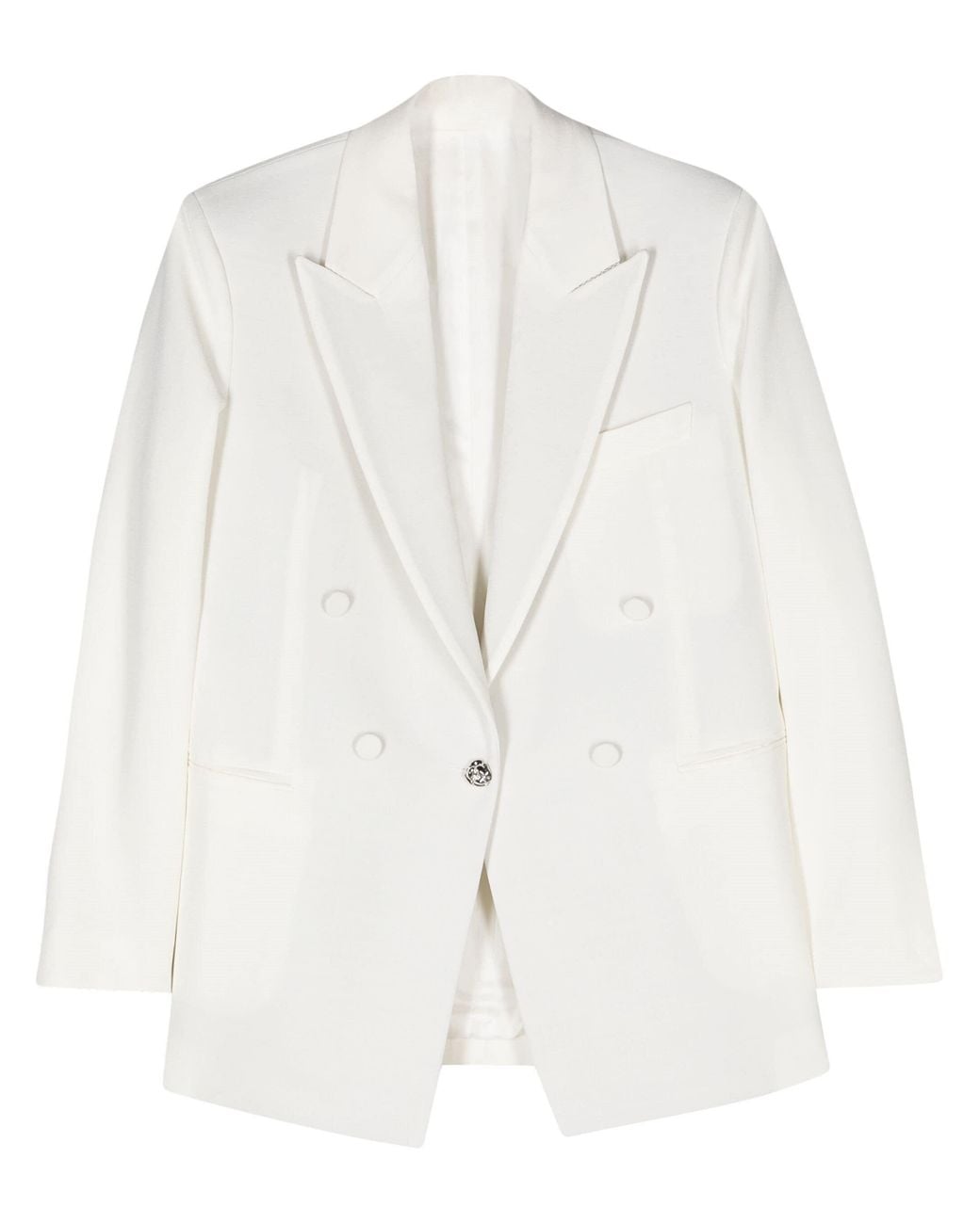 Lanvin White Rose-button Single-breasted Blazer