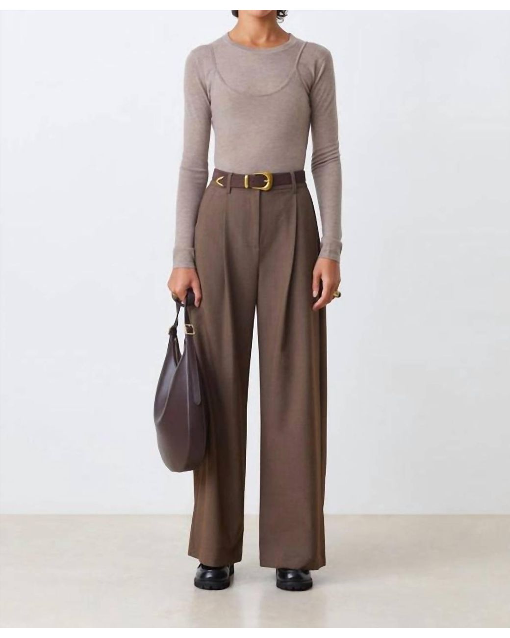 Suncoo Brown The Jonas Pleated Trouser