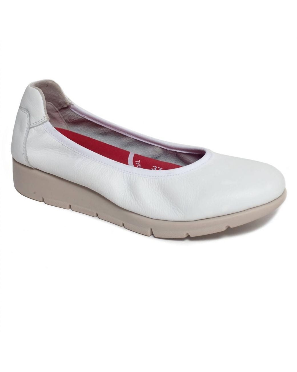Saydo White Filbert Flat Shoes