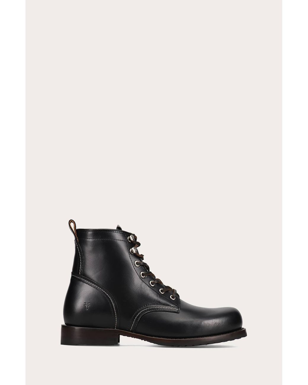 Frye Black Hudson Plain Toe Workboot