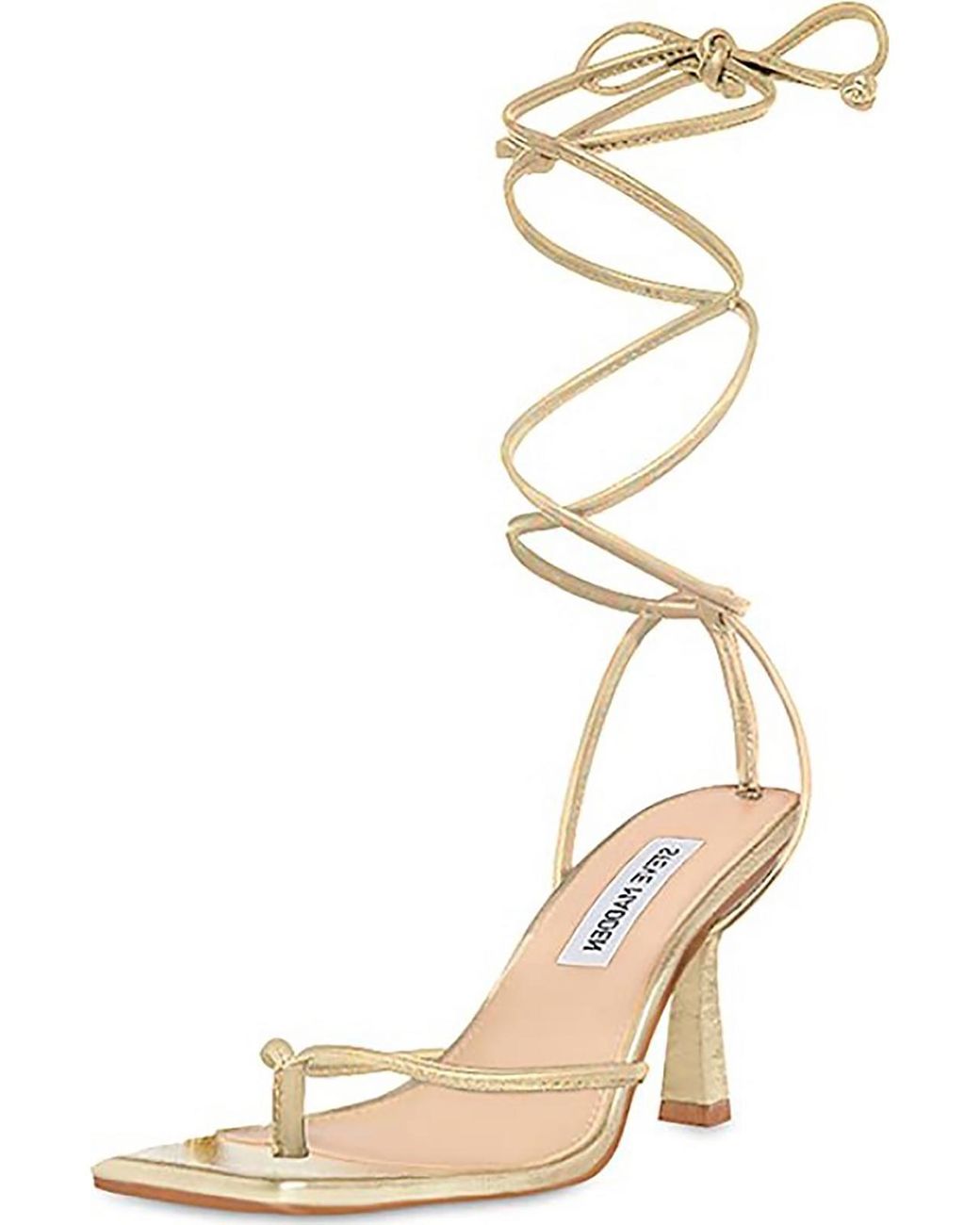 Steve Madden Khari Ankle Tie Thong Heels in Natural Lyst