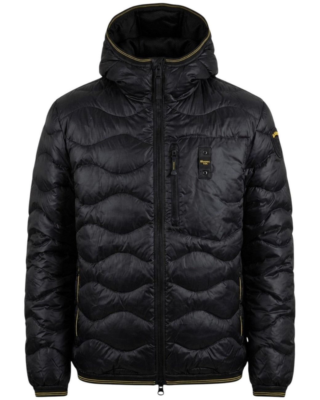 Blauer Black High-Collar Quilted Padded Jacket for men