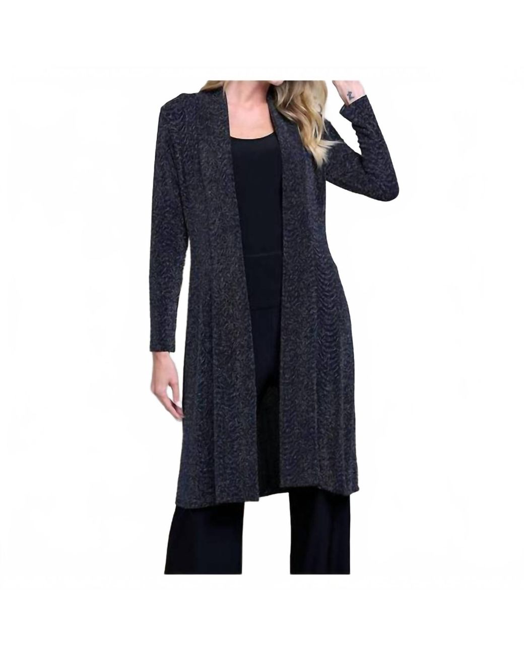 Last Tango Blue Shimmer Long Duster Jacket