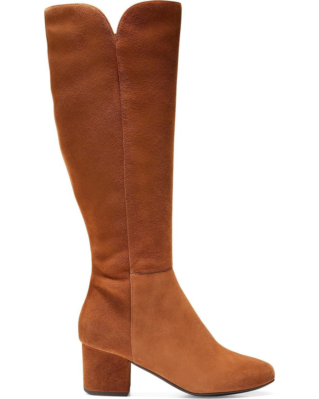 Cole Haan Denise Round Toe Block Heel Kneehigh Boots in Brown Lyst