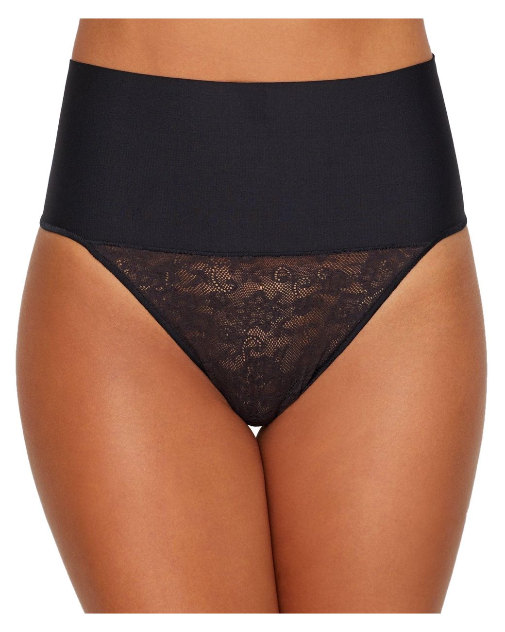 Maidenform Tame Your Tummy Lace Thong in Black
