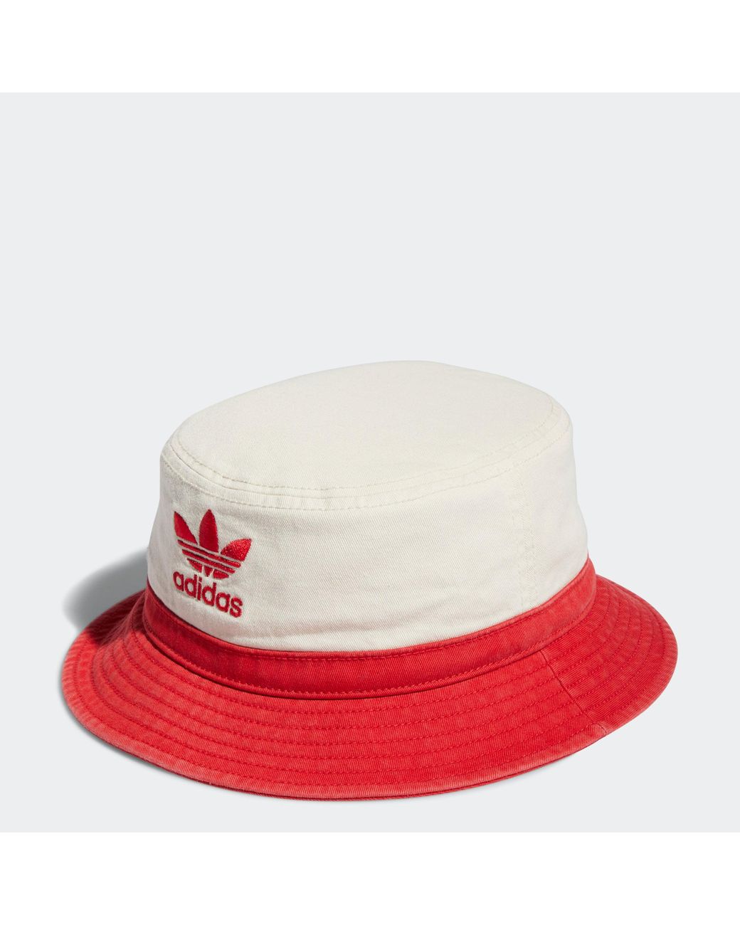 adidas Washed Bucket Hat in Red for Men | Lyst