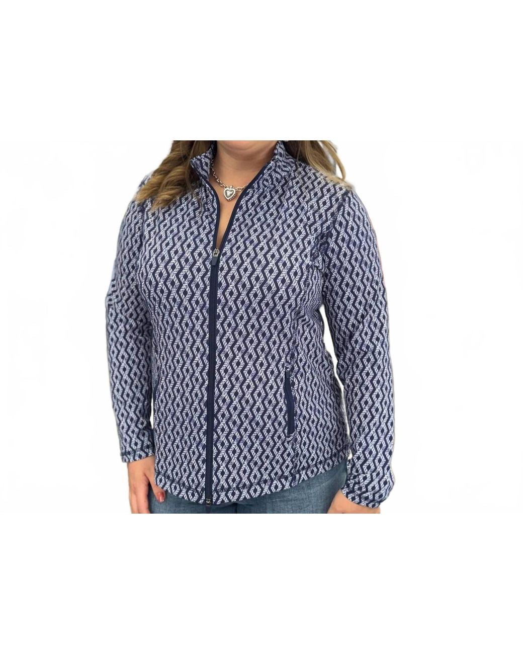 Lulu-B Blue Loop Long Sleeve Zip Jacket
