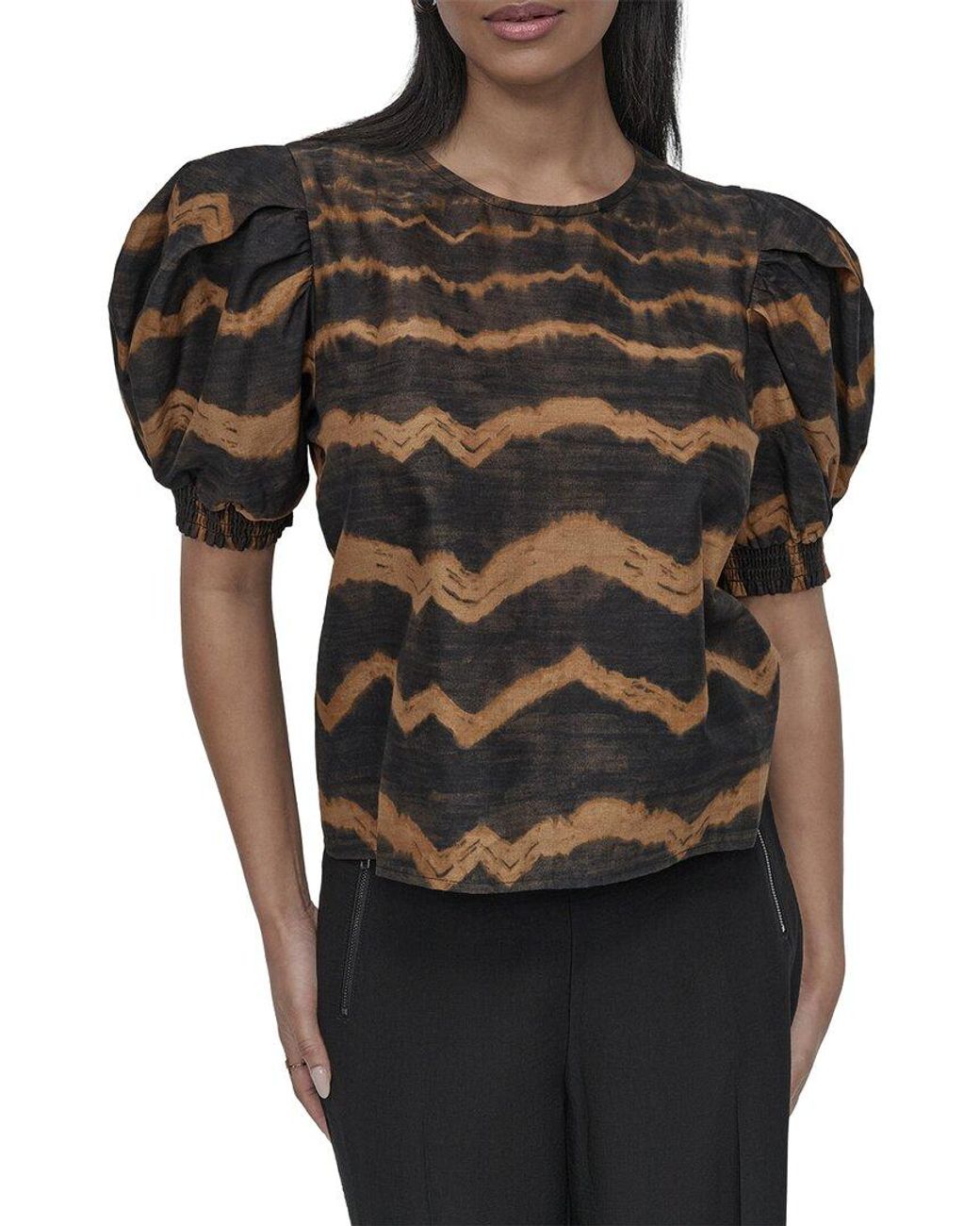 DKNY Black Puff Sleeve Shirt