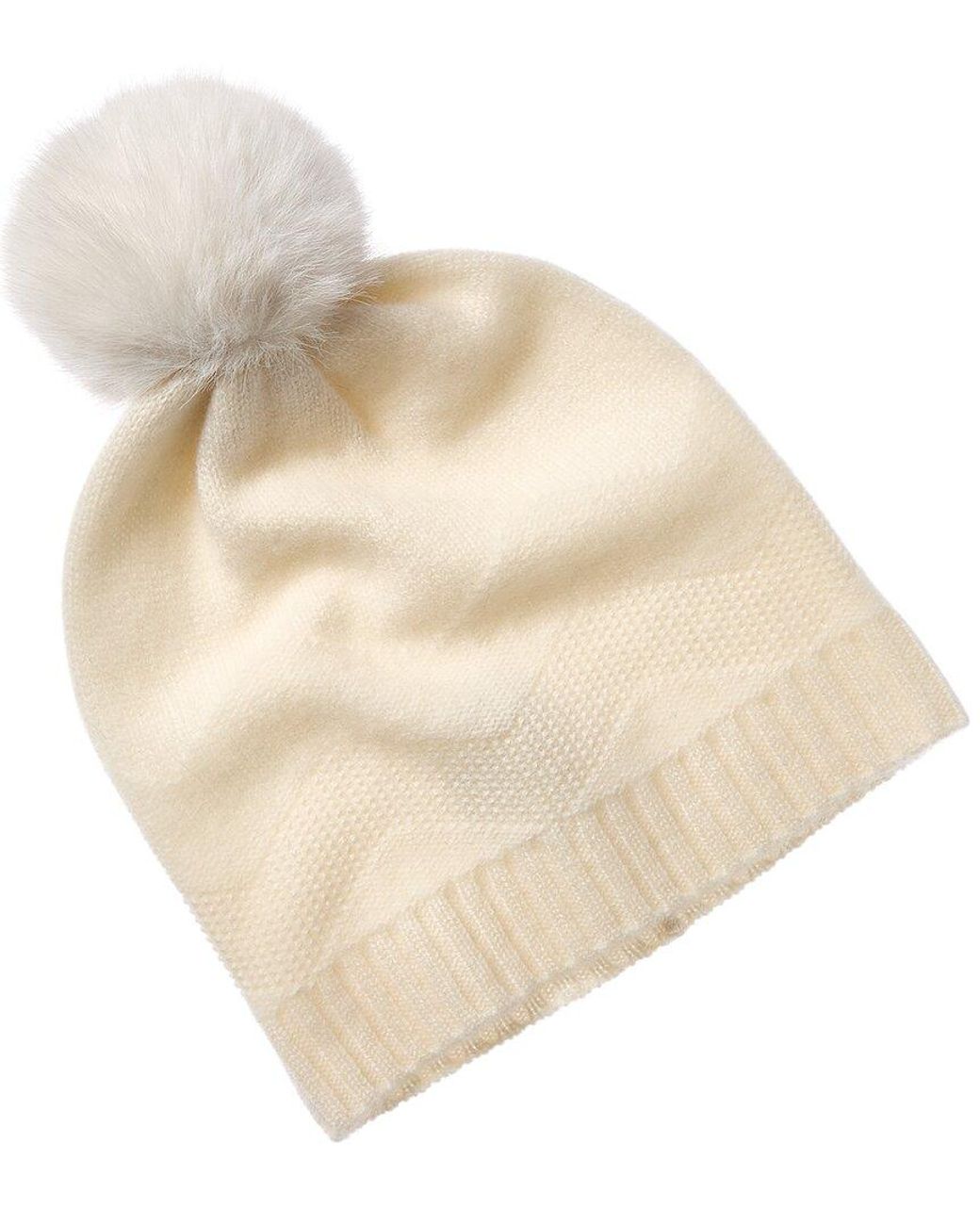 Phenix Natural Zig-Zag Texture Cashmere Beanie