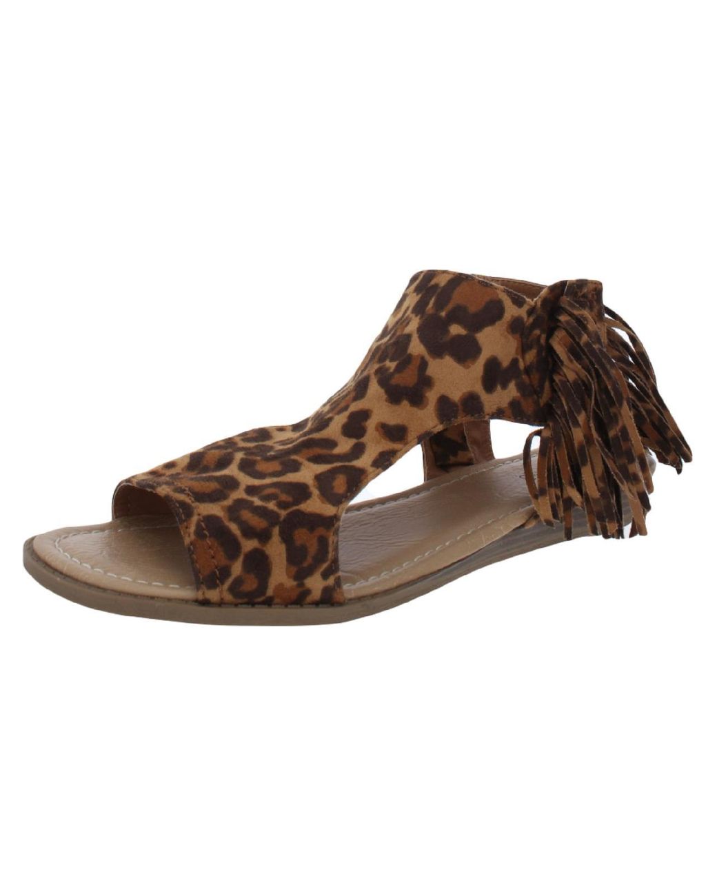 Not Rated Jas Animal Print Flat Gladiator Sandals in Brown | Lyst