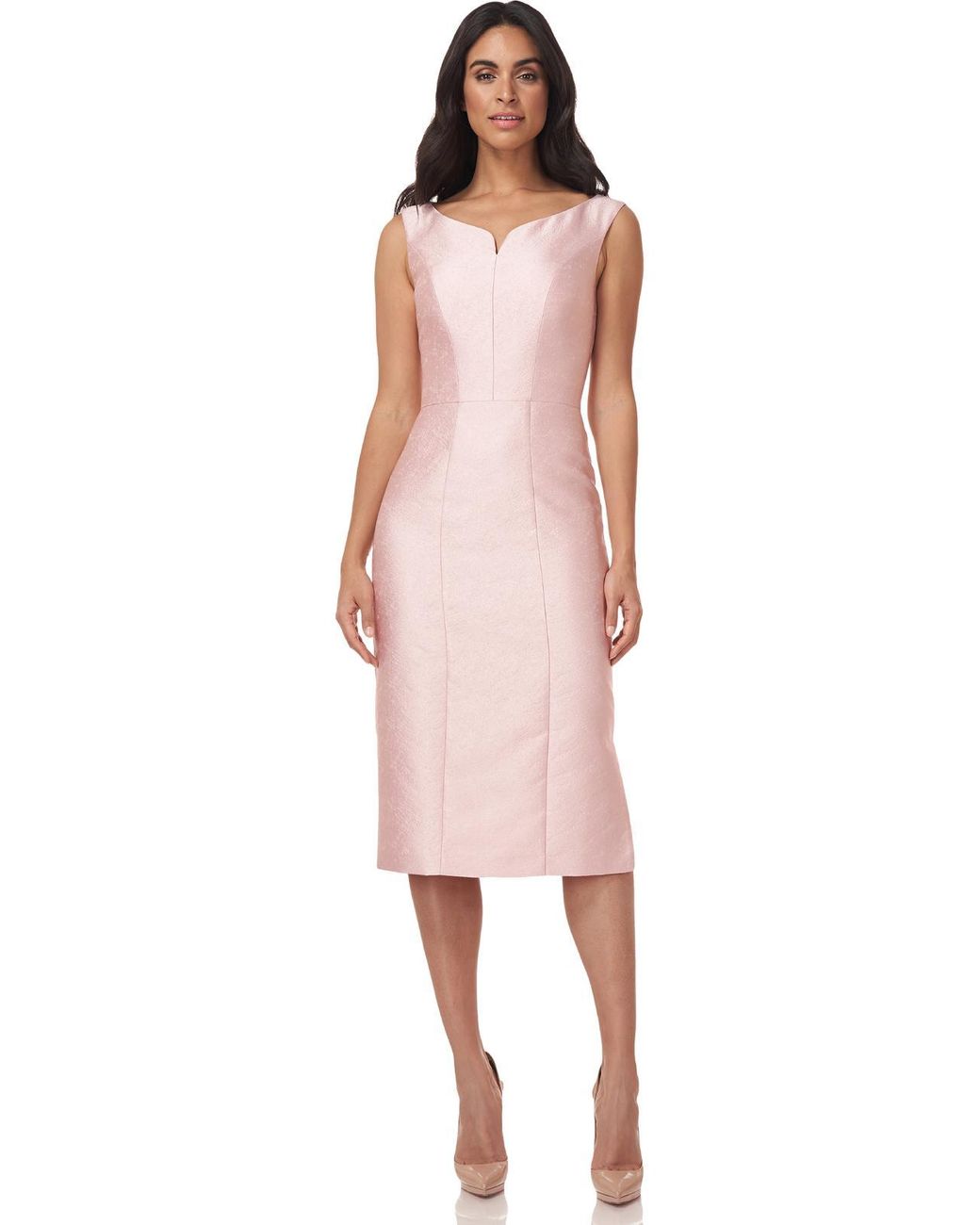 Kay Unger Sawyer Burnout Midi Cocktail And Party Dress in Pink Lyst