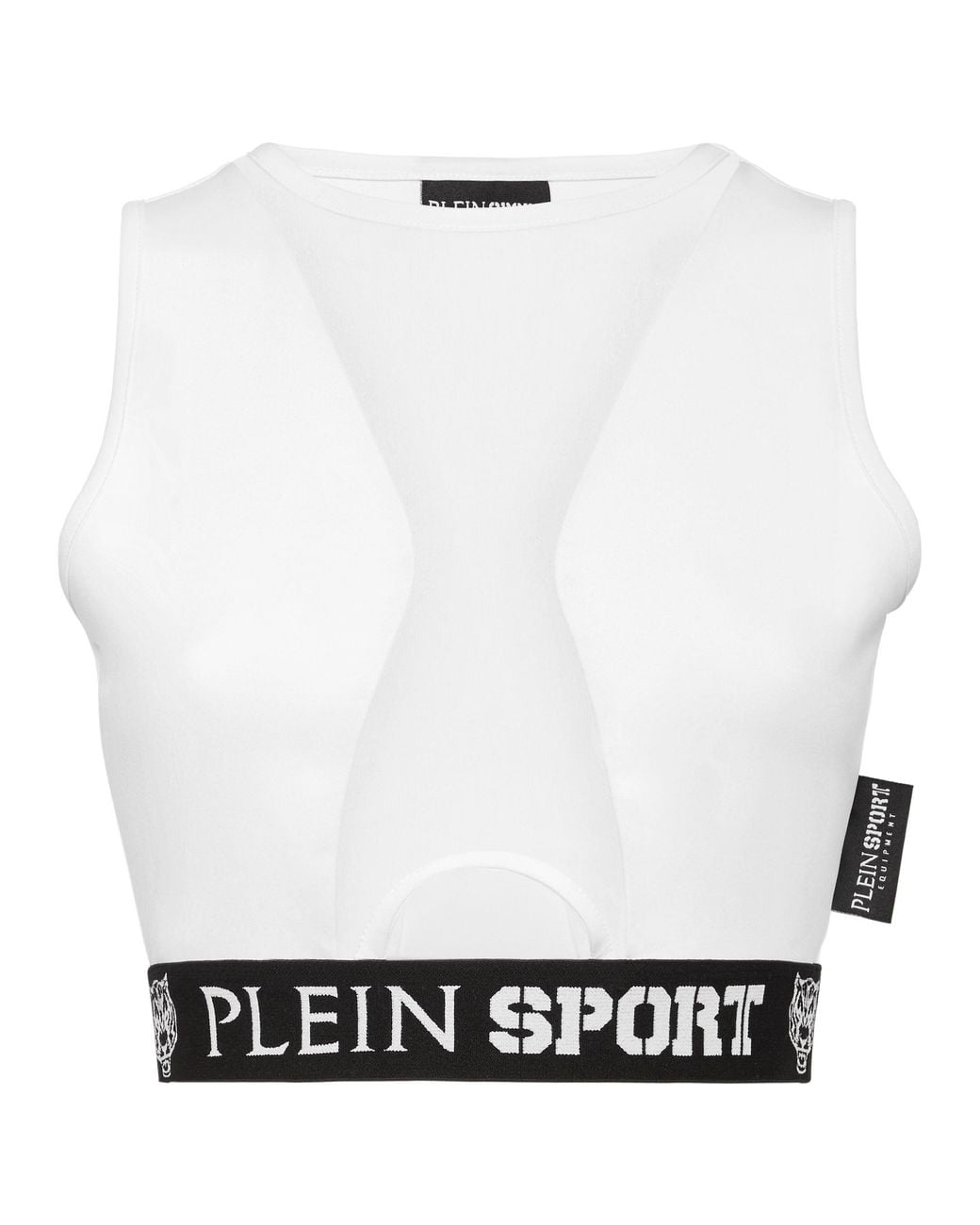 Philipp Plein White Jogging Cropped Top Basic