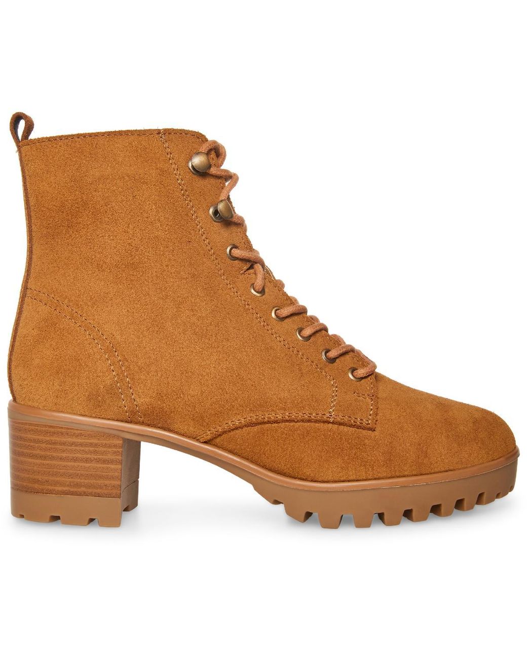 Anne Klein Ablaze Lace Up Leather Ankle Boots in Brown Lyst